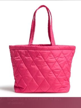 Vera Bradley East West Peacock Pink Quilted Ultralight Tote Bag